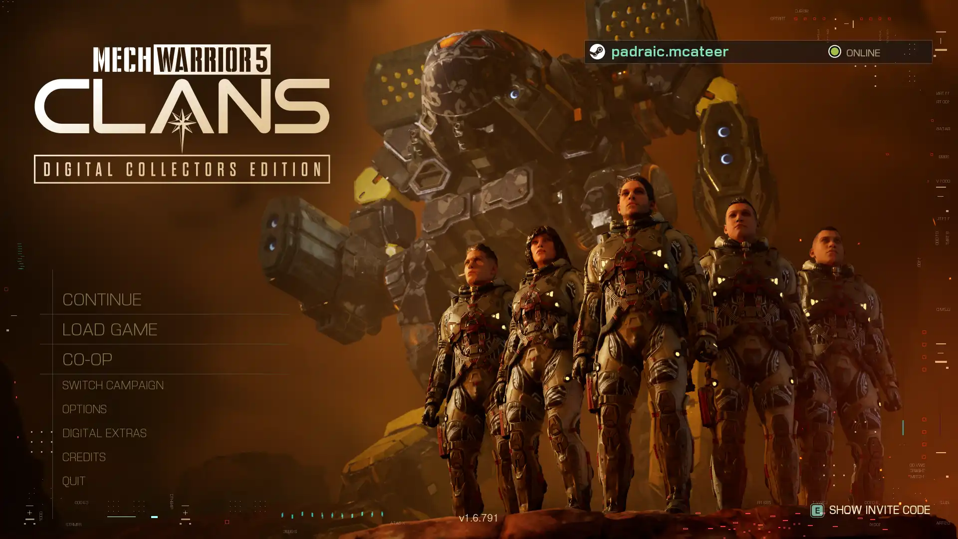 Clans in-game front end that informed the website components